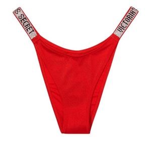 Victoria’s Secret shine strap bikini bottoms sz L